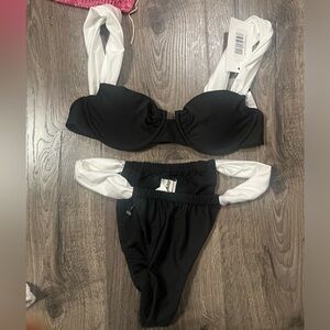 Black and White Bikini Set